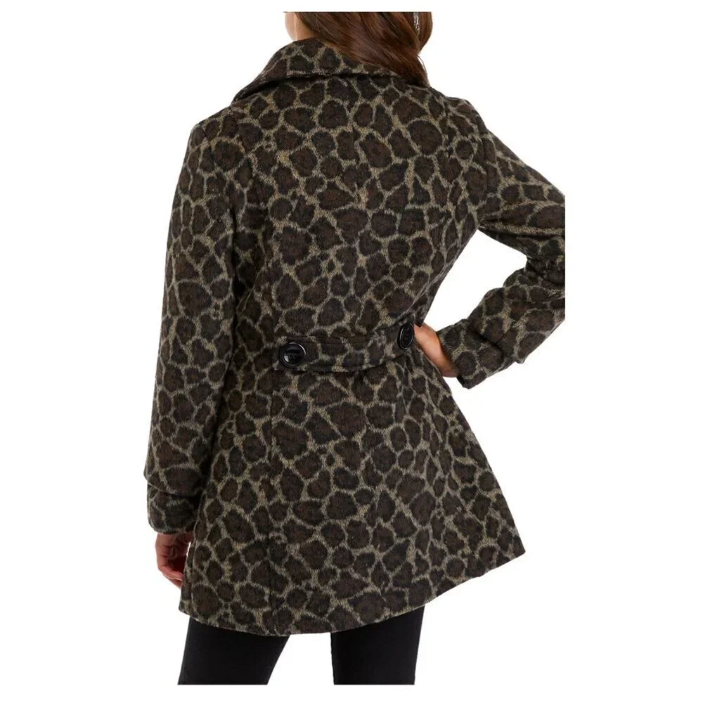 NWOT Vine and Valley Girls Size 16 Leopard Print Pea Coat NEVER WORN